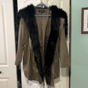 Donna Salyer faux fur accented anorak
